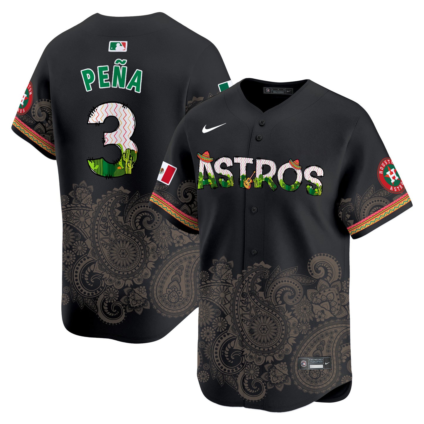 Astros Paisley Mexico Vapor Premier Limited Jersey V4 - Printed