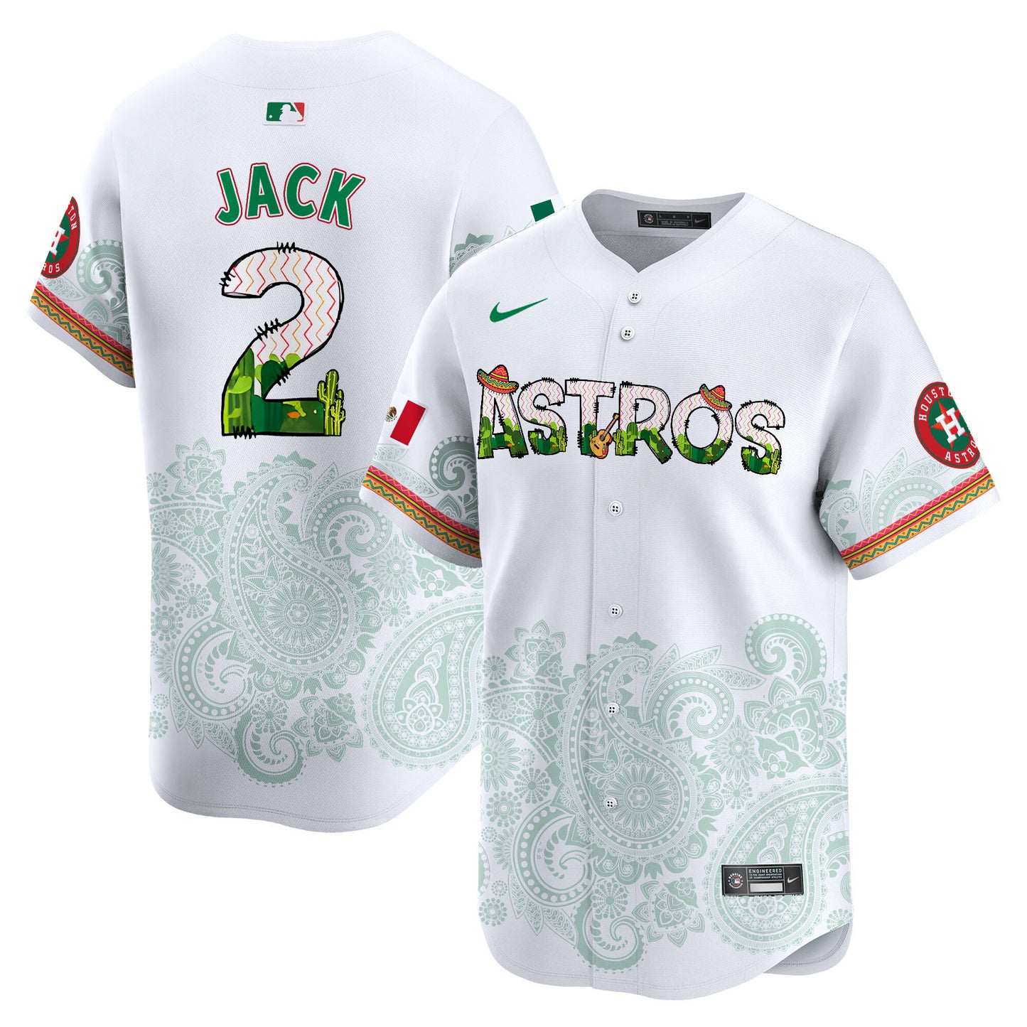 Astros Paisley Mexico Vapor Premier Limited Jersey V4 - Printed