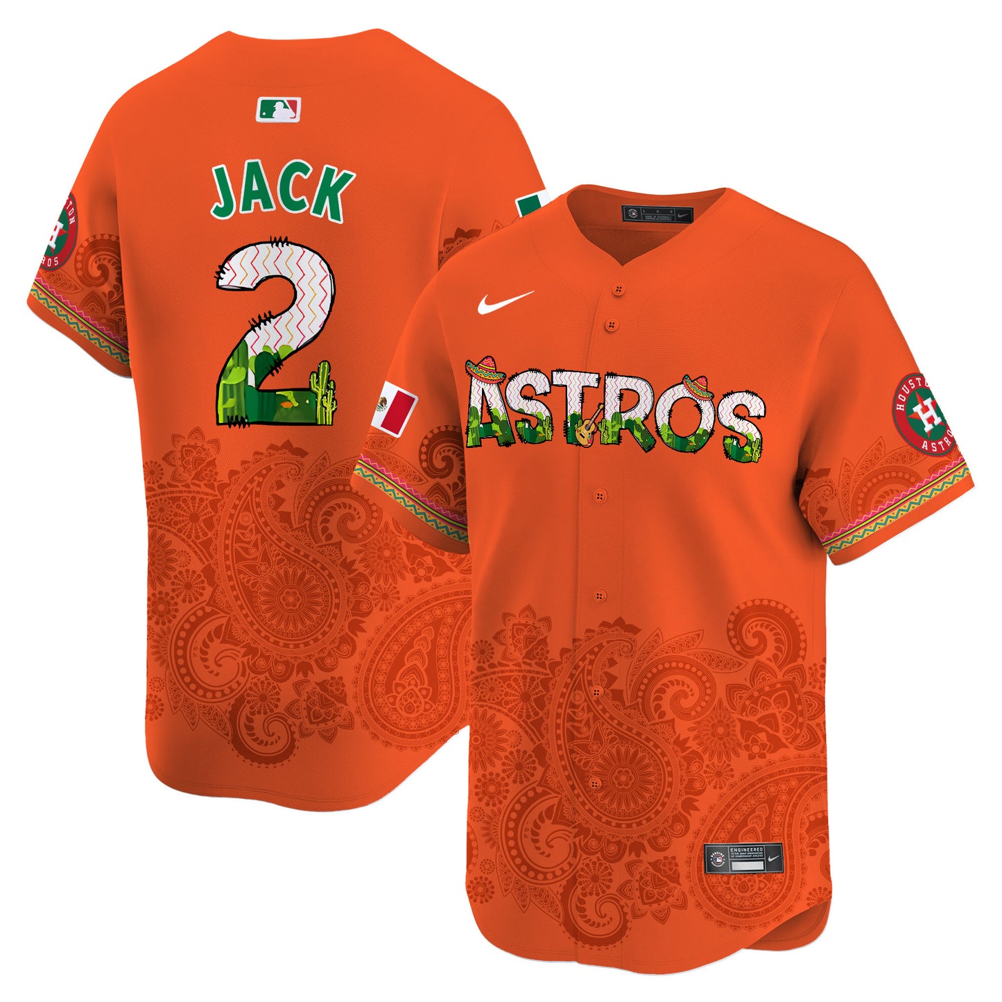 Astros Paisley Mexico Vapor Premier Limited Jersey V4 - Printed