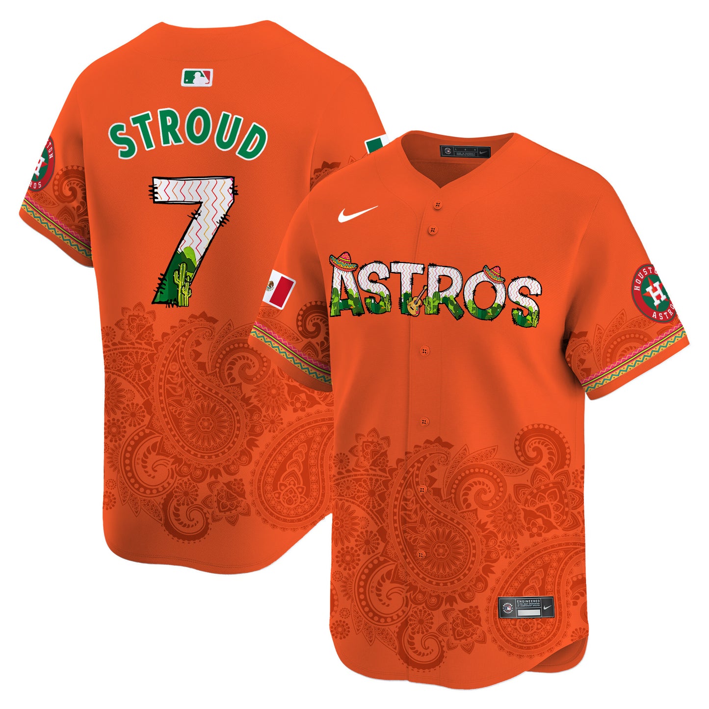 Astros Paisley Mexico Vapor Premier Limited Jersey V4 - Printed