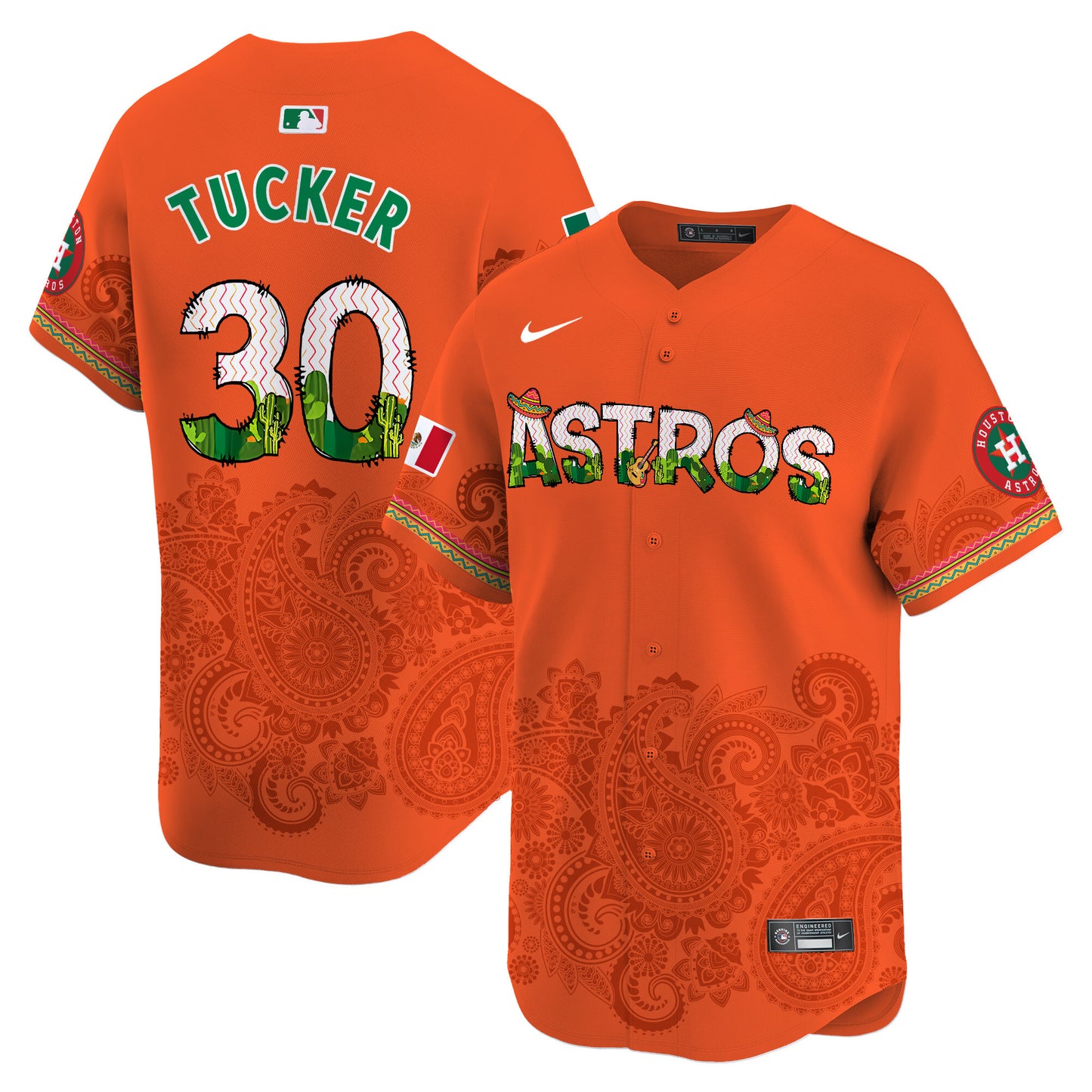 Astros Paisley Mexico Vapor Premier Limited Jersey V4 - Printed