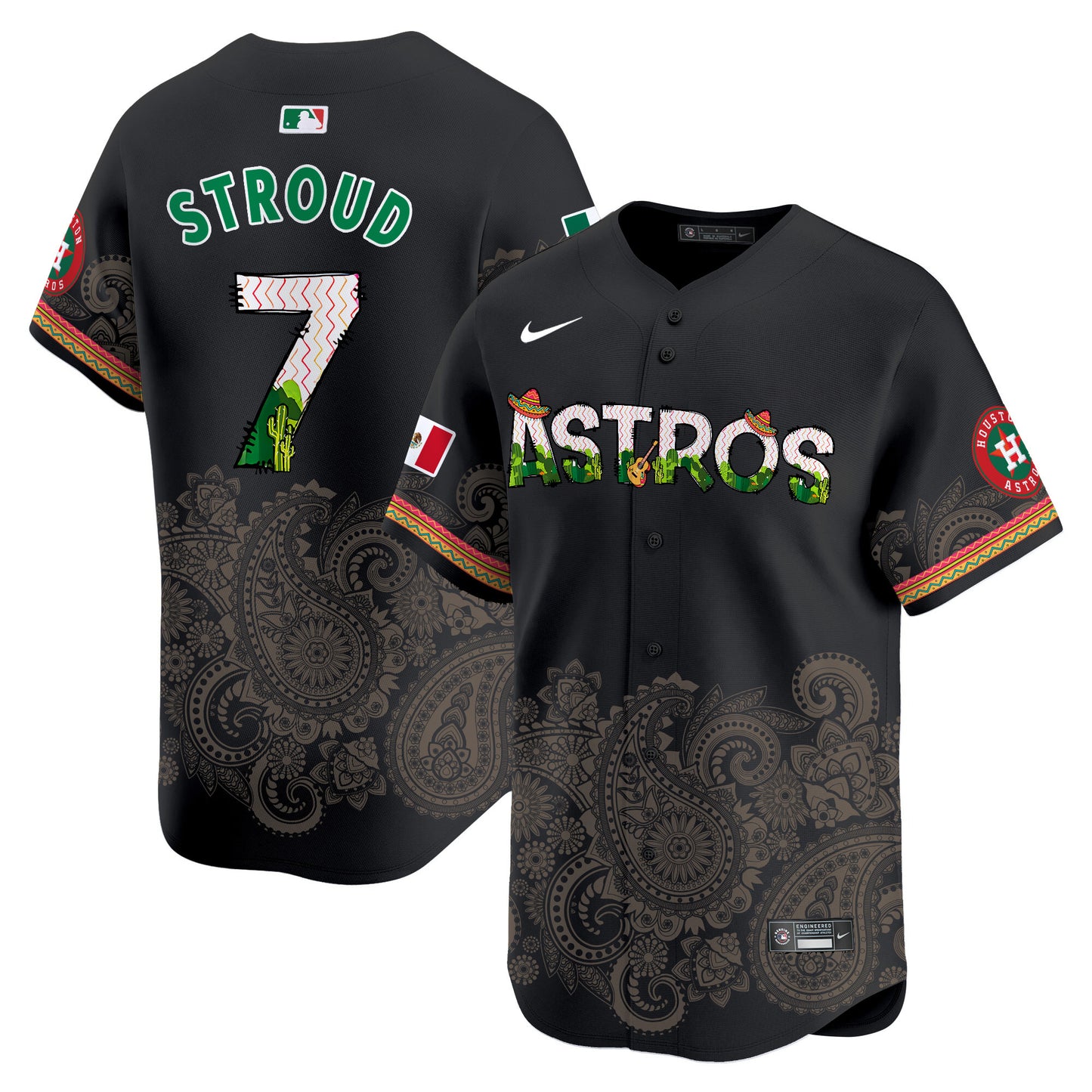 Astros Paisley Mexico Vapor Premier Limited Jersey V4 - Printed