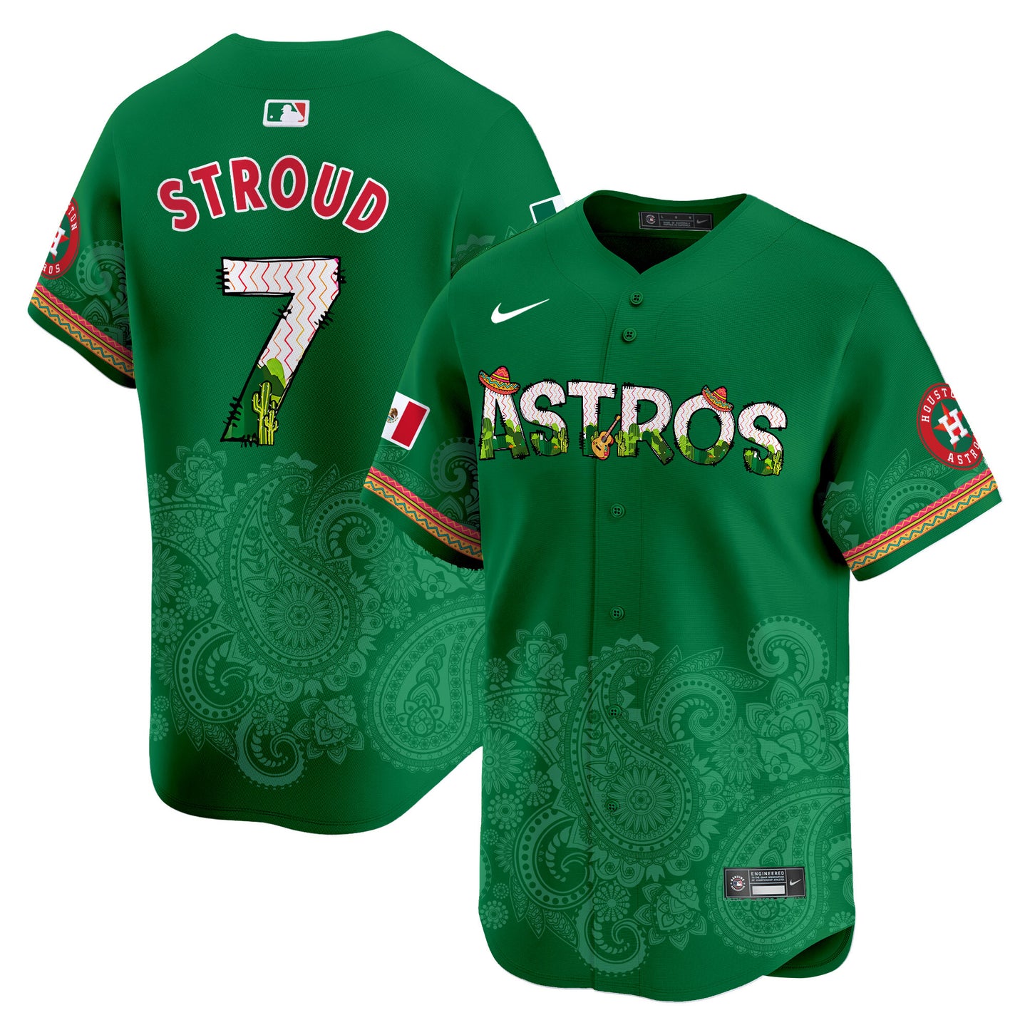 Astros Paisley Mexico Vapor Premier Limited Jersey V4 - Printed