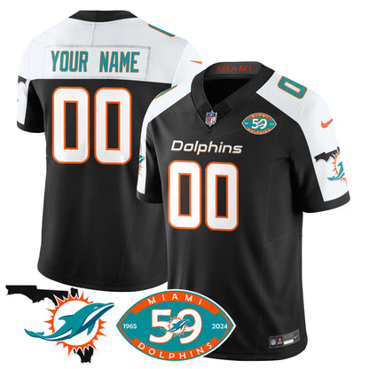 Custom Dolphins 1965-2024 - The Dolphins Jersey - All Stitched