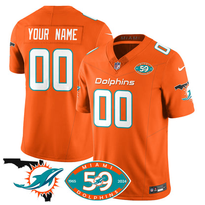 Custom Dolphins 1965-2024 - The Dolphins Jersey - All Stitched