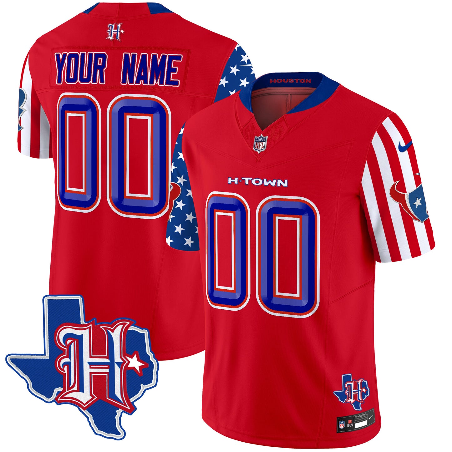 Houston Texans American Style Vapor Limited Custom Jersey - All Stitched