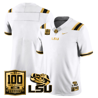 Men's LSU Football 2024 Vapor Jersey - 100th Tigers Stadium - All Stitched