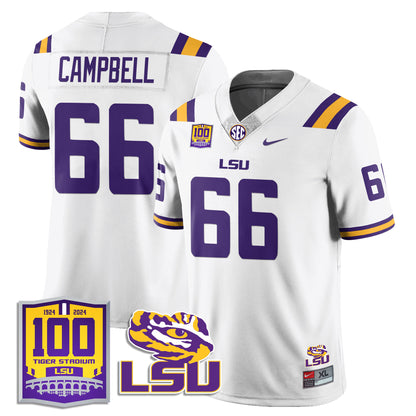 Men's LSU Football 2024 Vapor Jersey - 100th Tigers Stadium - All Stitched