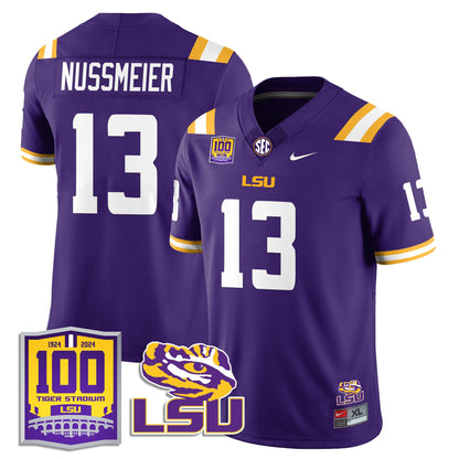 Men's LSU Football 2024 Vapor Jersey - 100th Tigers Stadium - All Stitched