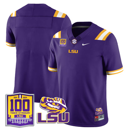 Men's LSU Football 2024 Vapor Jersey - 100th Tigers Stadium - All Stitched