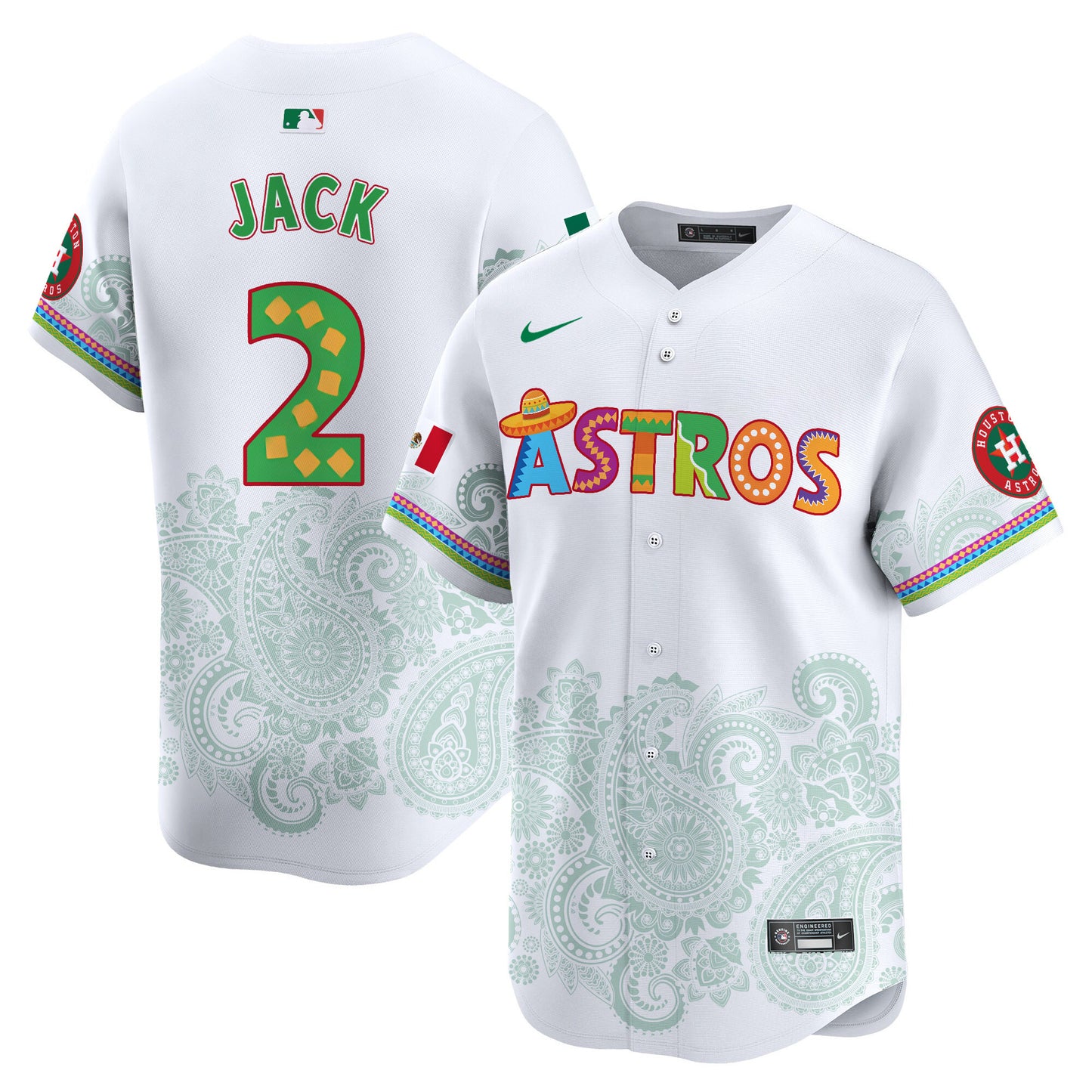 Astros Paisley Mexico Vapor Premier Limited Jersey V5- Printed