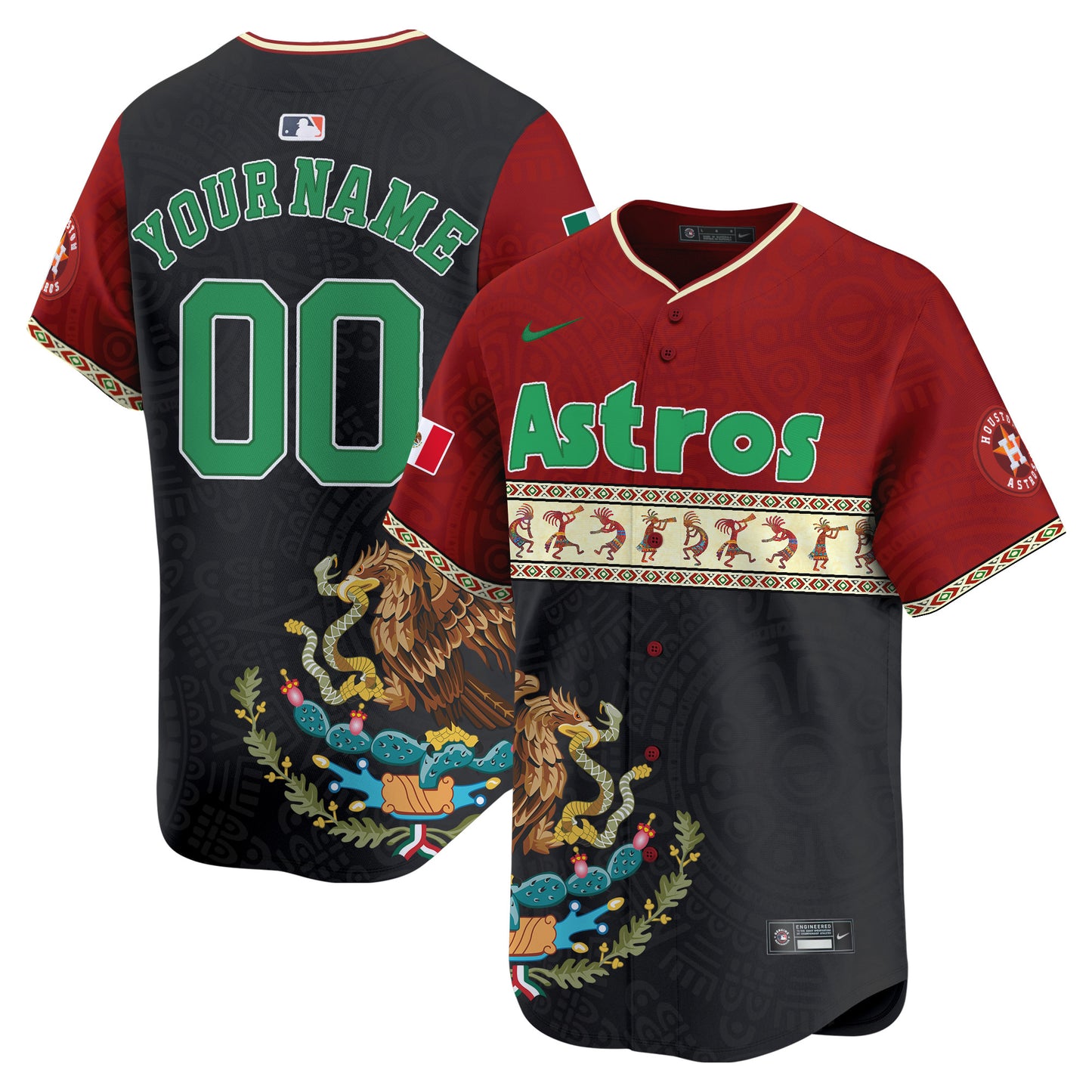 Astros Mexico Aztec Vapor Premier Limited Custom Jersey - Printed