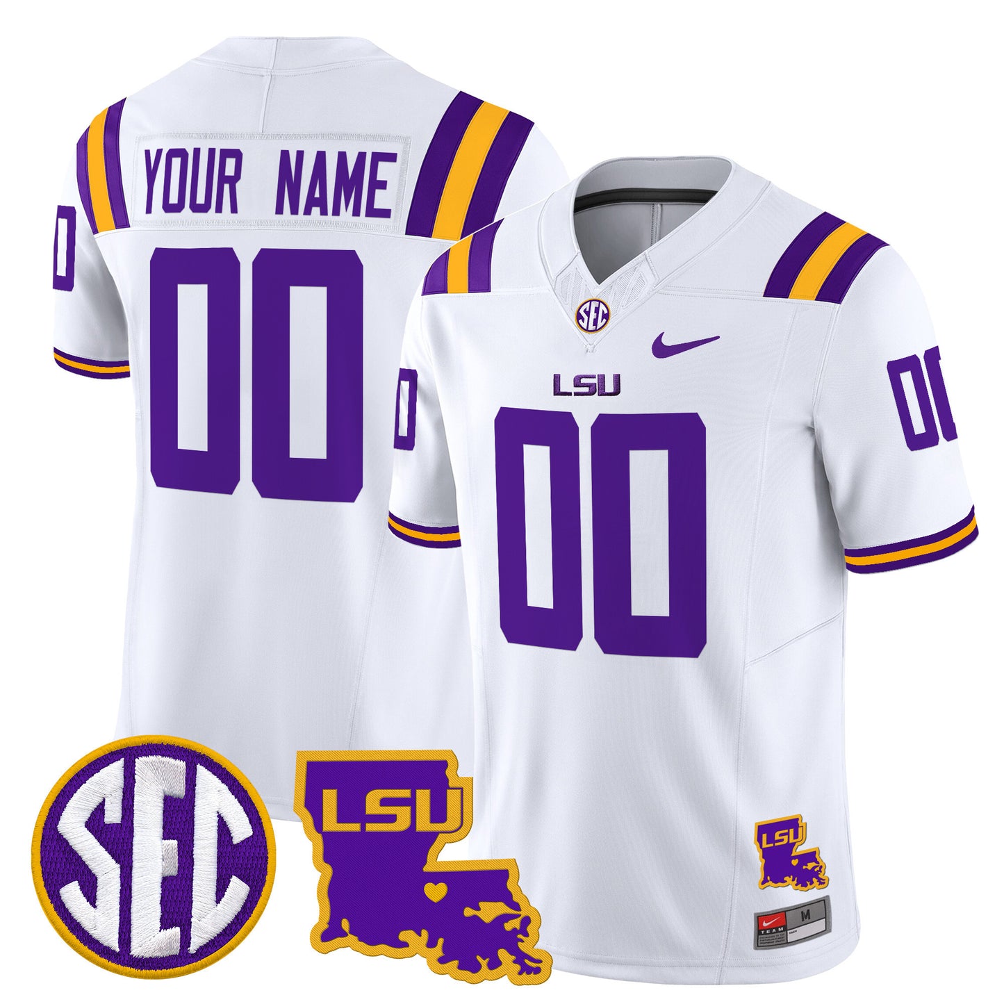 LSU Tigers 2024 Louisiana Patch Vapor Limited Custom Jersey - All Stitched