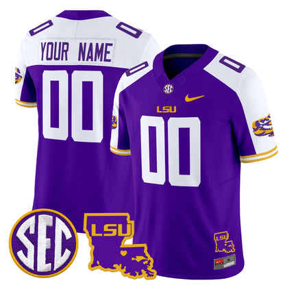 LSU Tigers 2024 Louisiana Patch Vapor Limited Custom Jersey - All Stitched