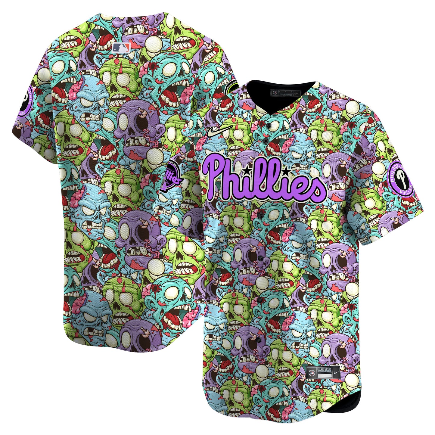 Phillies Halloween Horror Vapor Premier Limited Jersey - Printed