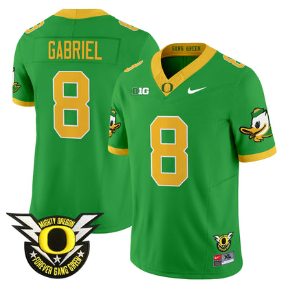 Oregon Ducks 2024 Forever Gang Green & BIG Patch Vapor Limited Jersey - All Stitched