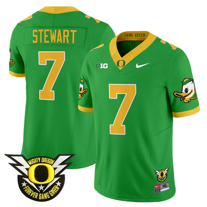 Oregon Ducks 2024 Forever Gang Green & BIG Patch Vapor Limited Jersey - All Stitched