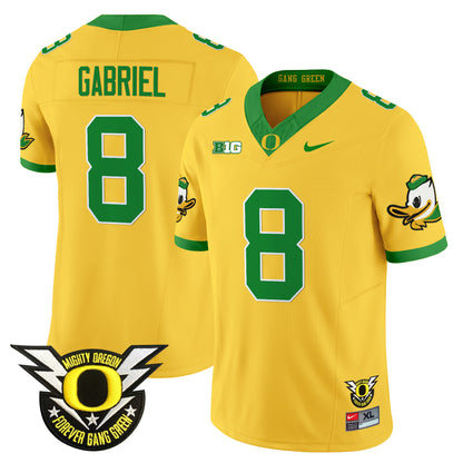 Oregon Ducks 2024 Forever Gang Green & BIG Patch Vapor Limited Jersey - All Stitched