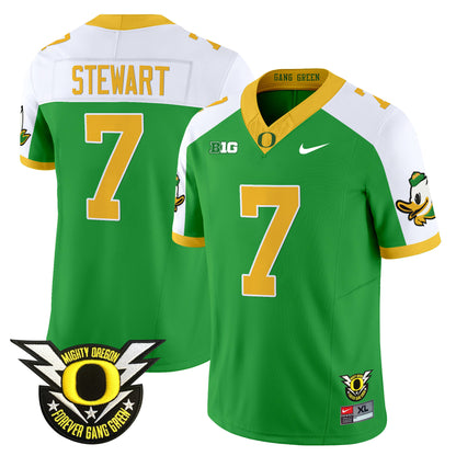 Oregon Ducks 2024 Forever Gang Green & BIG Patch Vapor Limited Jersey - All Stitched