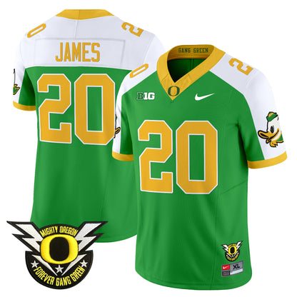 Oregon Ducks 2024 Forever Gang Green & BIG Patch Vapor Limited Jersey - All Stitched