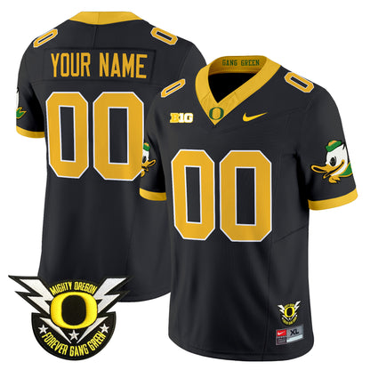 Oregon Ducks 2024 Forever Gang Green & BIG Patch Vapor Limited Custom Jersey - All Stitched