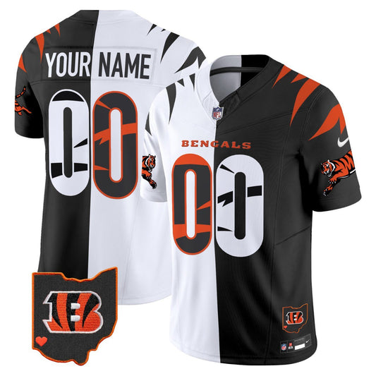 Cincinnati Bengals Split Custom Jersey - All Stitched