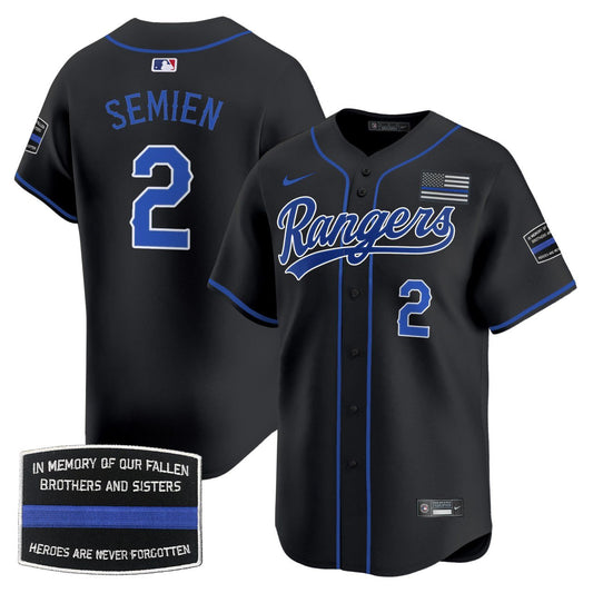 Marcus Semien #2 Texas Rangers Black Jersey - All Stitched