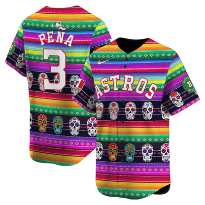 Astros Mexican Serape Sugar Skull Vapor Premier Limited Jersey - Printed