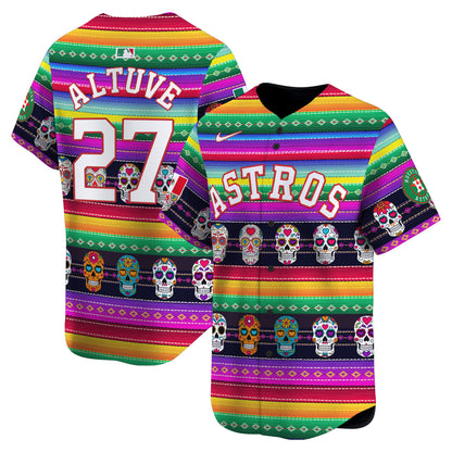 Astros Mexican Serape Sugar Skull Vapor Premier Limited Jersey - Printed