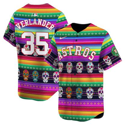 Astros Mexican Serape Sugar Skull Vapor Premier Limited Jersey - Printed