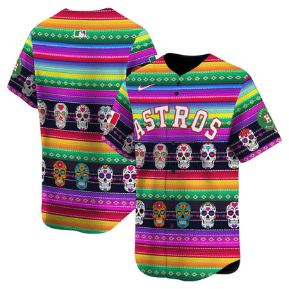 Astros Mexican Serape Sugar Skull Vapor Premier Limited Jersey - Printed