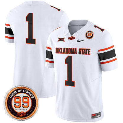 Oklahoma State Cowboys Leslie O'neal Patch Vapor Limited Jersey - All Stitched