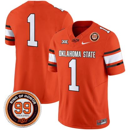 Oklahoma State Cowboys Leslie O'neal Patch Vapor Limited Jersey - All Stitched