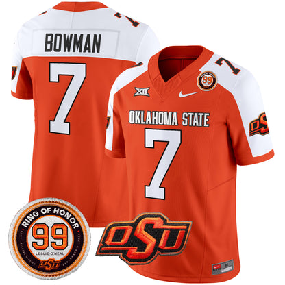 Oklahoma State Cowboys Leslie O'neal Patch Vapor Limited Jersey - All Stitched