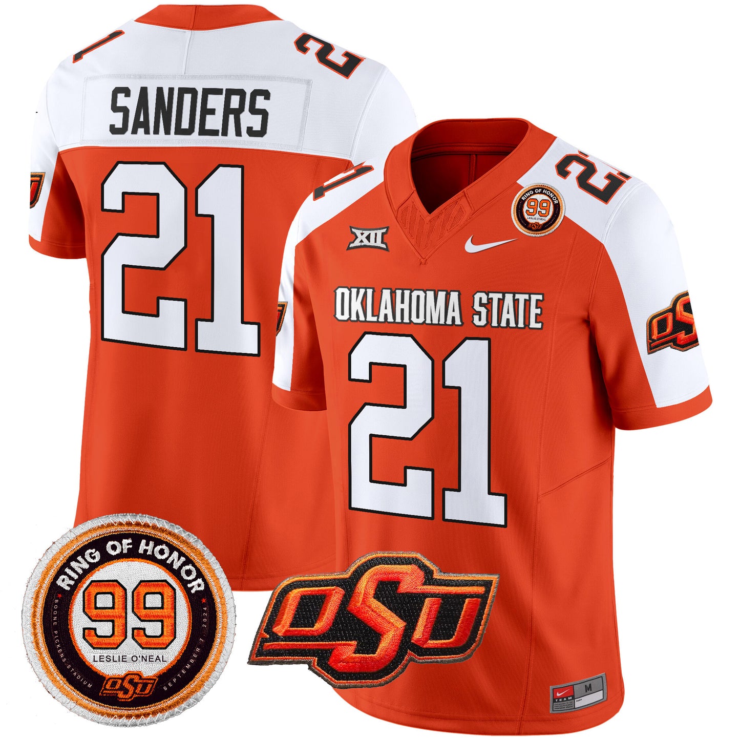 Oklahoma State Cowboys Leslie O'neal Patch Vapor Limited Jersey - All Stitched