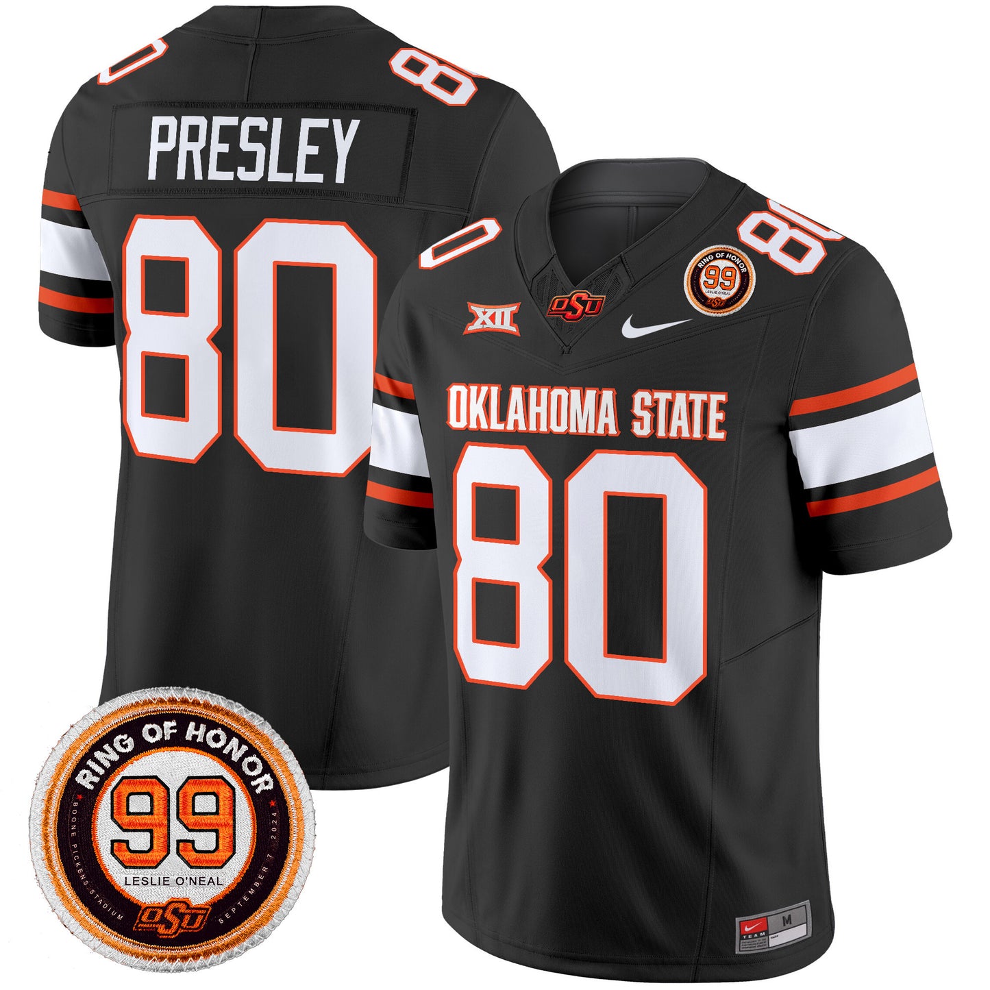 Oklahoma State Cowboys Leslie O'neal Patch Vapor Limited Jersey - All Stitched