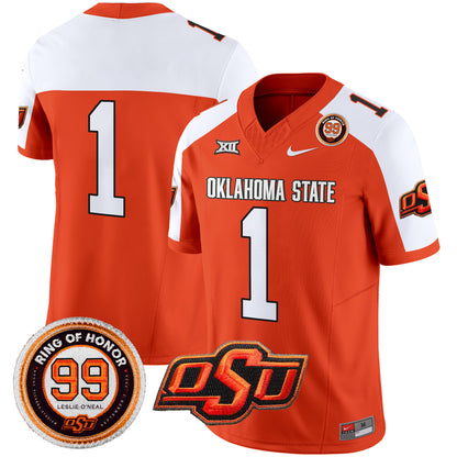 Oklahoma State Cowboys Leslie O'neal Patch Vapor Limited Jersey - All Stitched