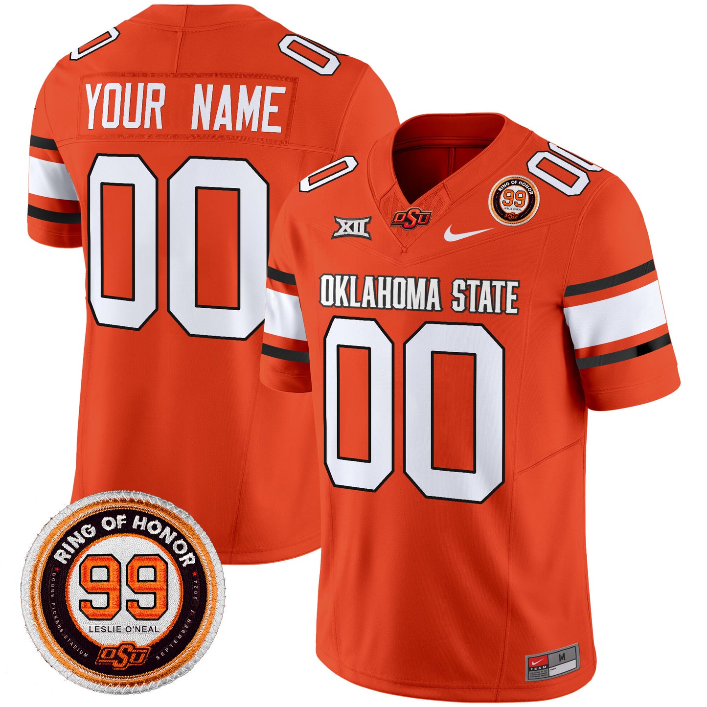 Oklahoma State Cowboys Leslie O'neal Patch Vapor Limited Custom Jersey - All Stitched