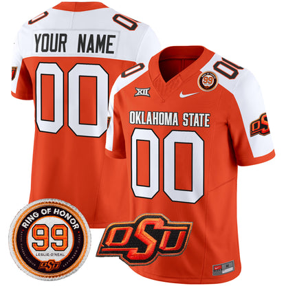 Oklahoma State Cowboys Leslie O'neal Patch Vapor Limited Custom Jersey - All Stitched