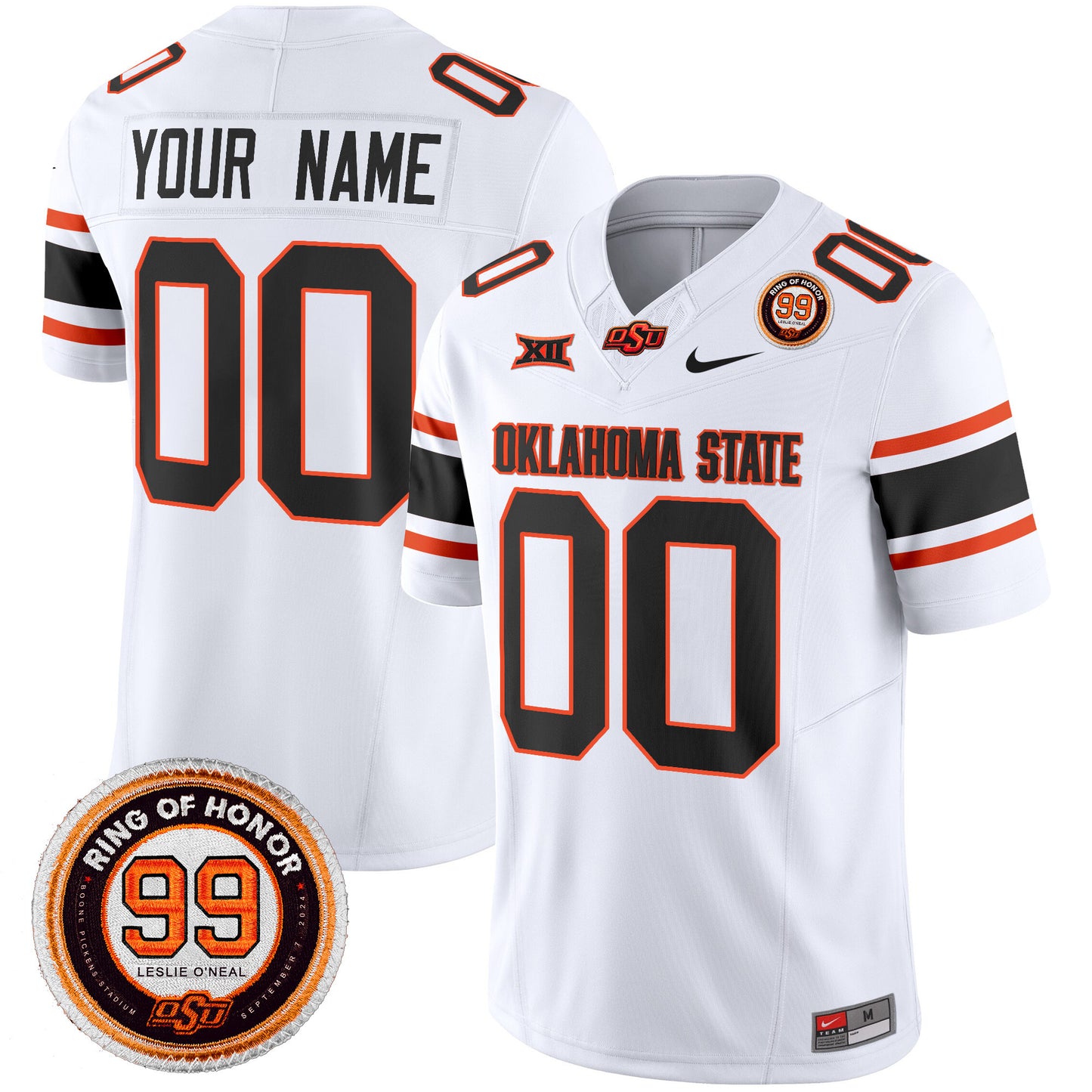 Oklahoma State Cowboys Leslie O'neal Patch Vapor Limited Custom Jersey - All Stitched