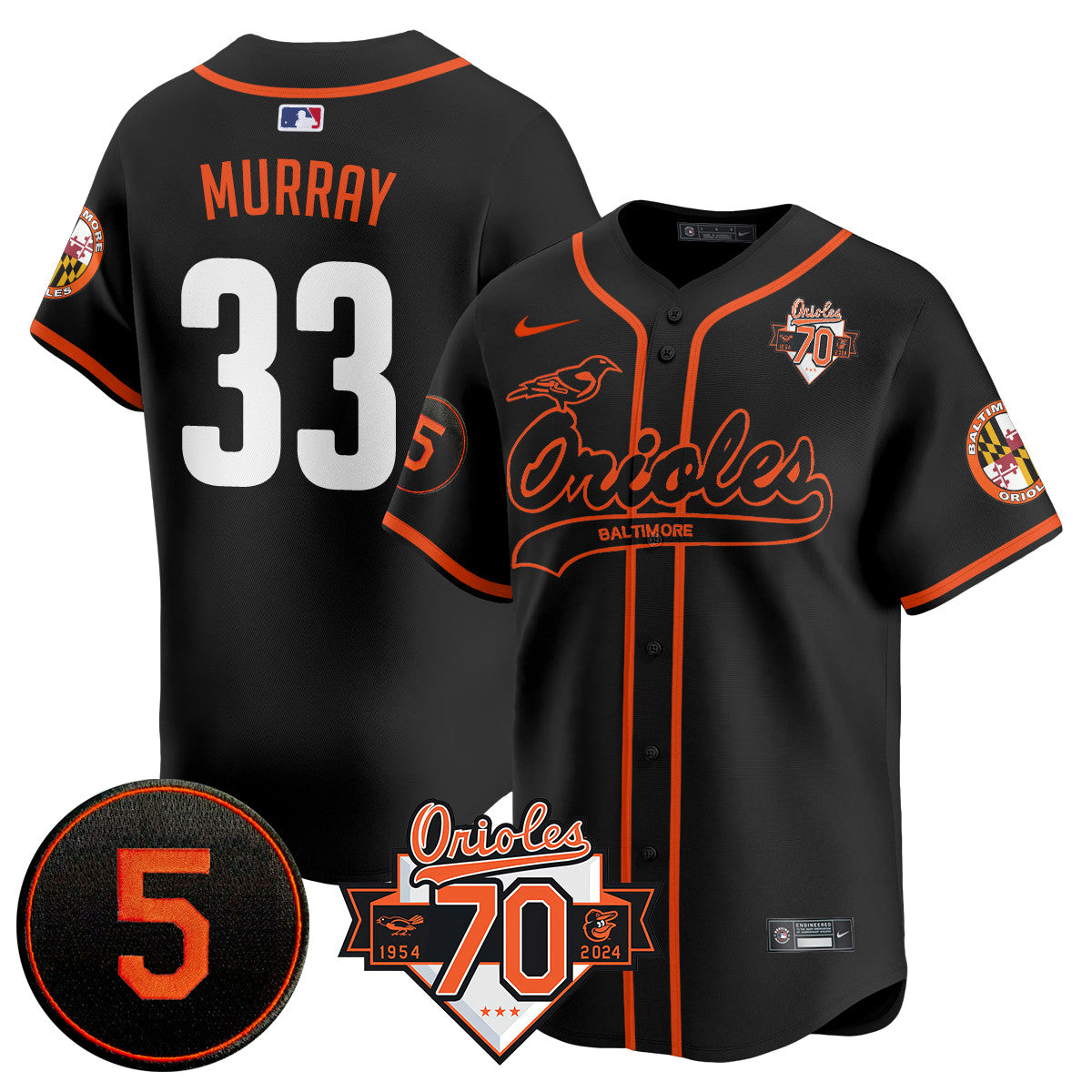 Orioles 1954-2024 - The Orioles Jersey - All Stitched