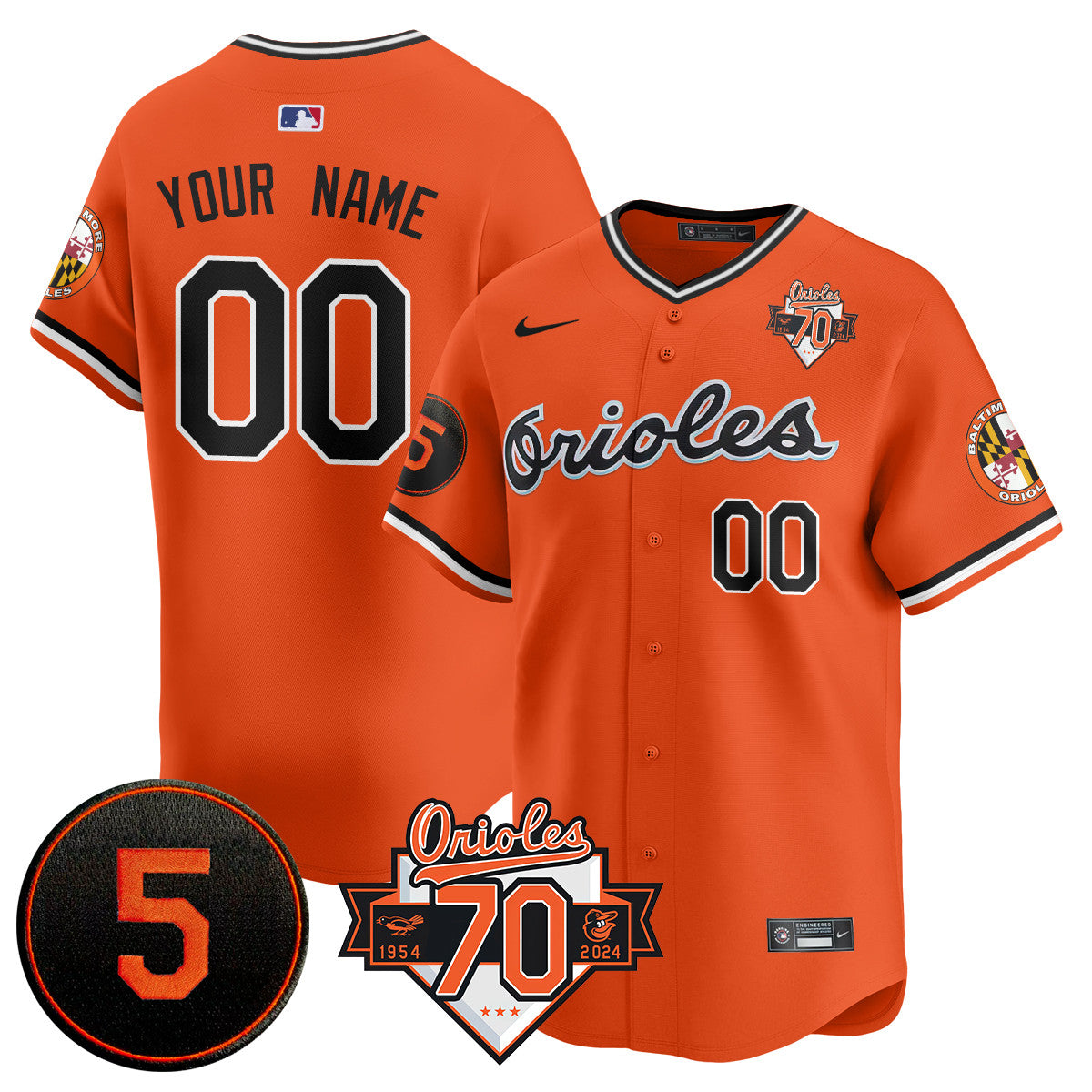 Custom Orioles 1954-2024 - The Orioles Jersey - All Stitched