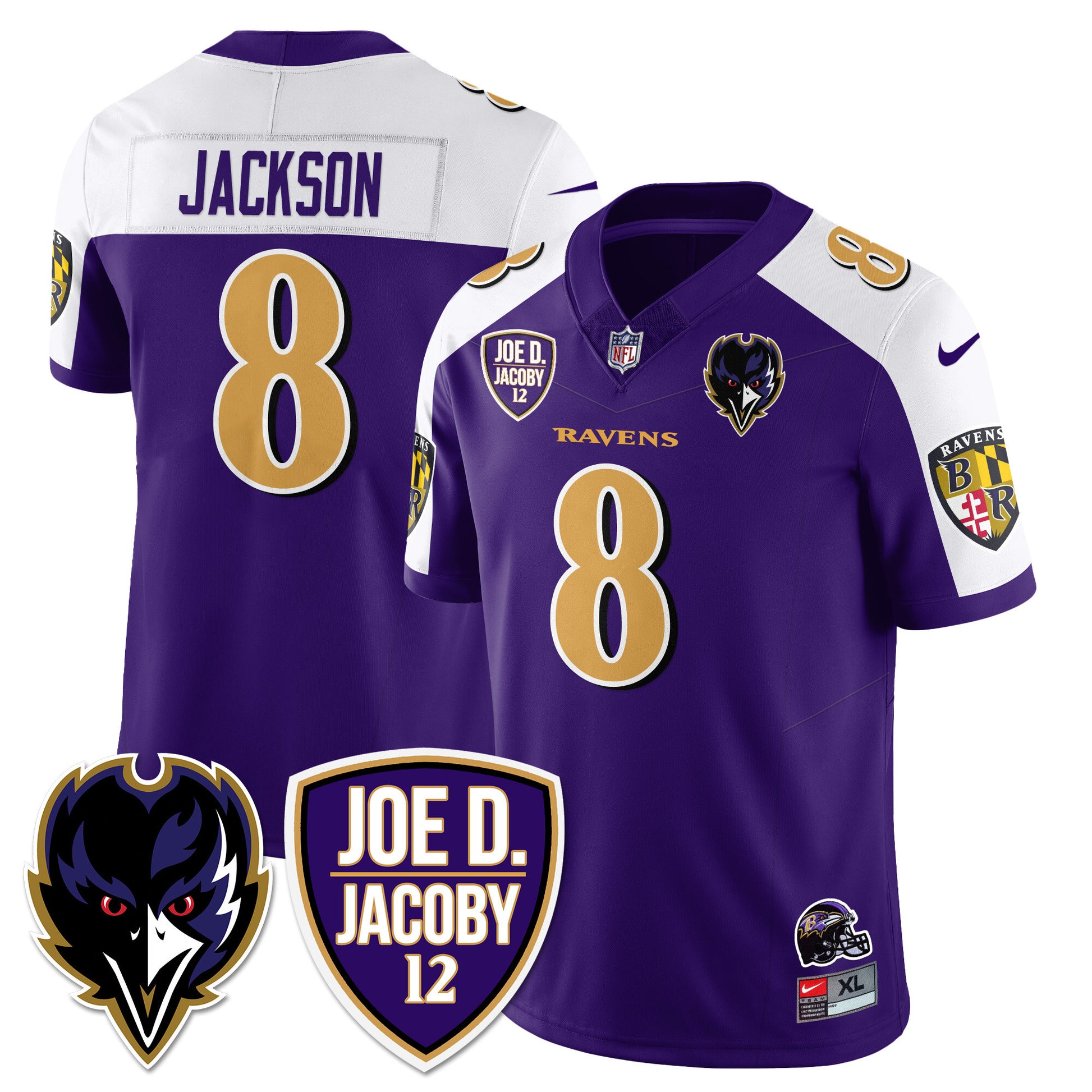 Men's Ravens Purple Rising 2024 Vapor Limited Jersey - All Stitched