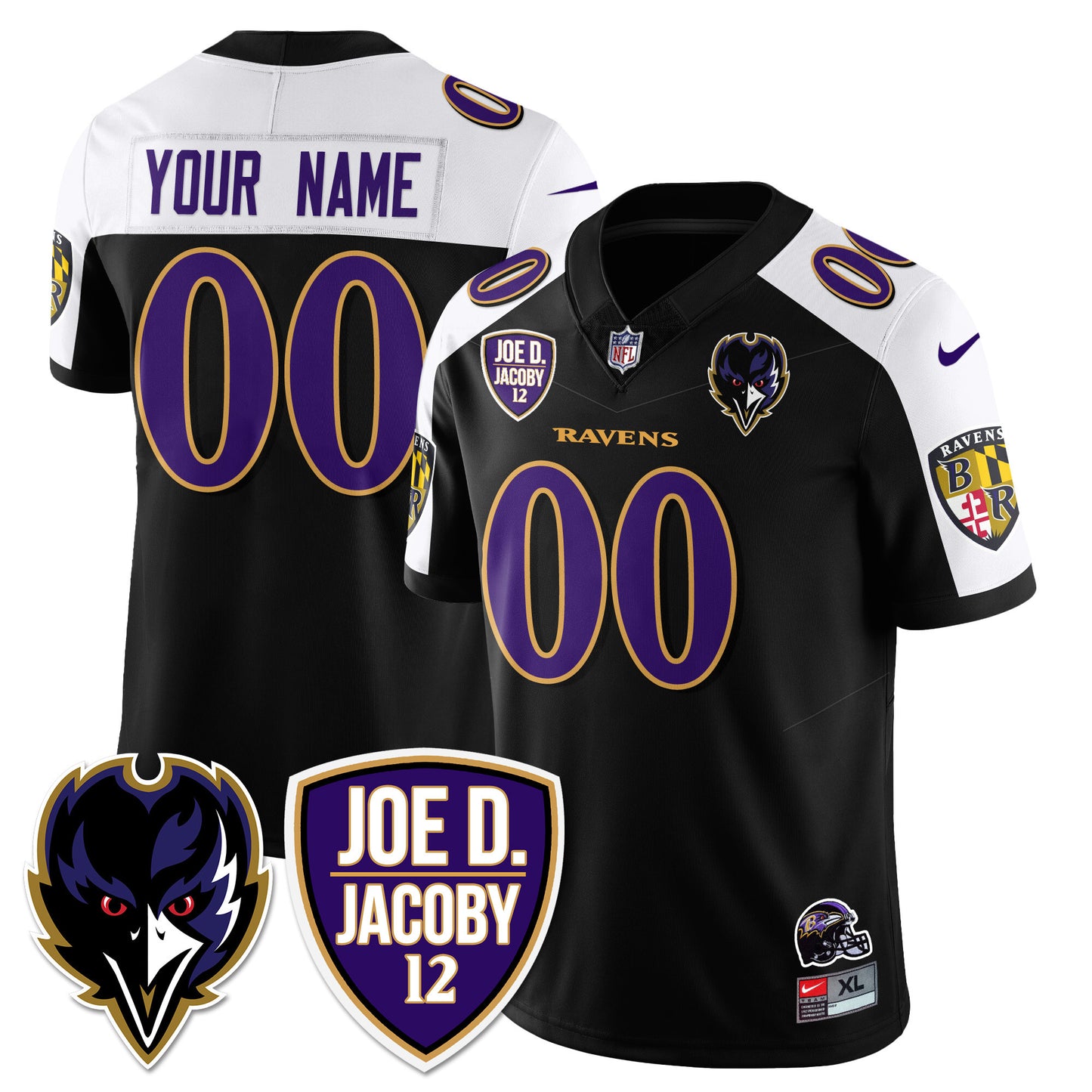 Custom Ravens Purple Rising 2024 Vapor Limited Jersey - All Stitched