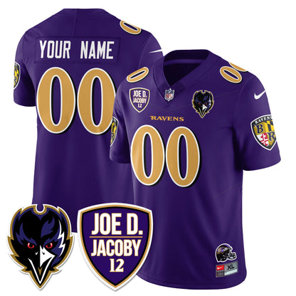 Custom Ravens Purple Rising 2024 Vapor Limited Jersey - All Stitched