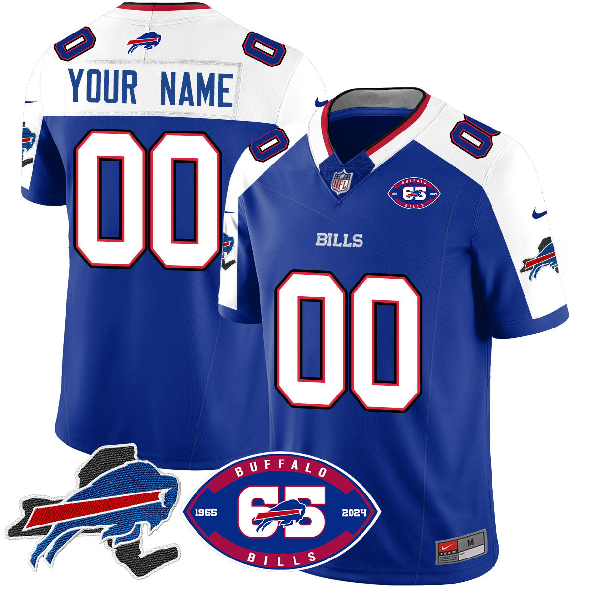 Custom Bills 1959 - 2024 - The Bills Jersey - All Stitched