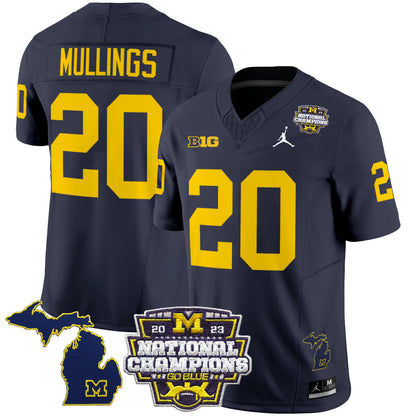 Michigan Wolverines 2023 National Champions Patch Vapor Jersey V6 - All Stitched