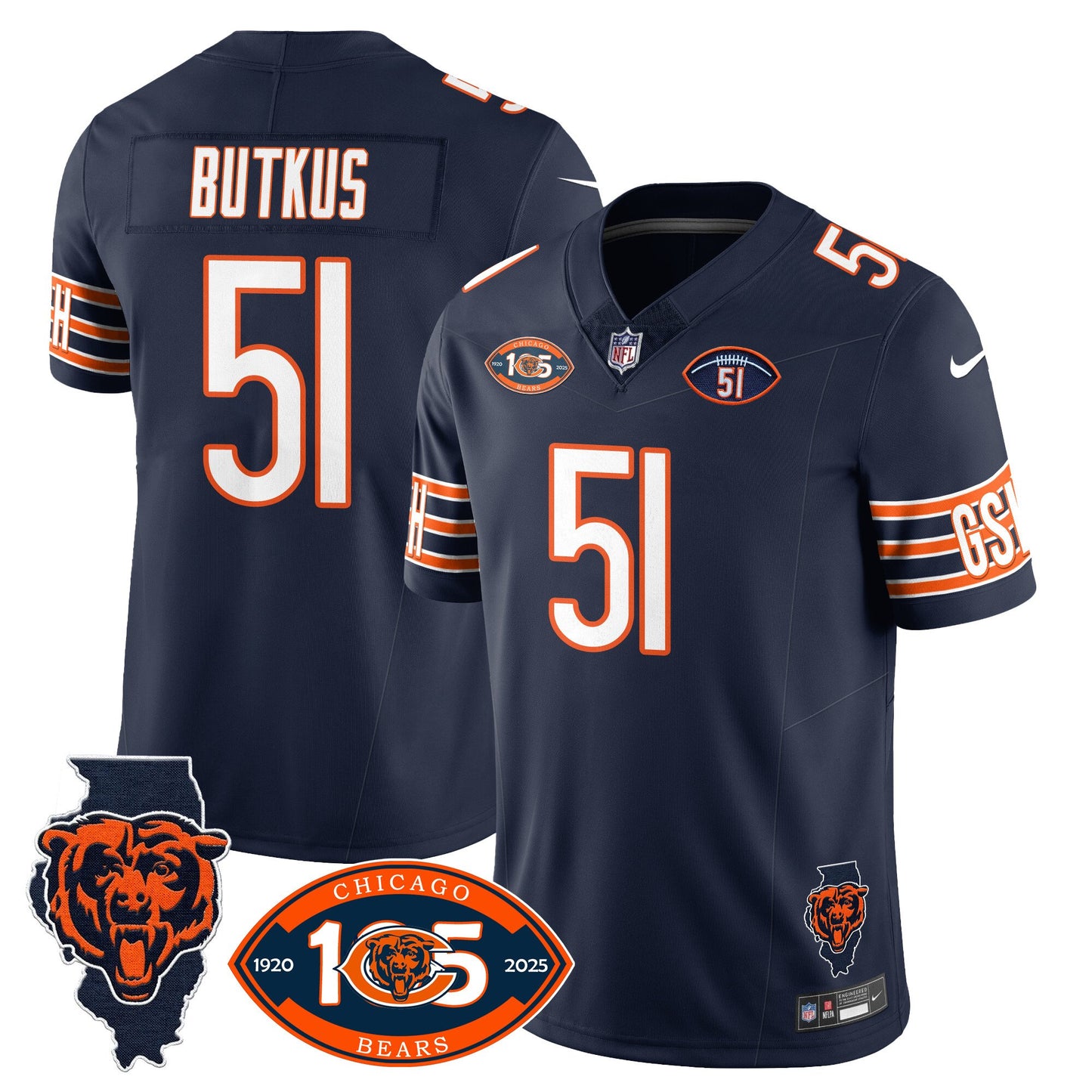 Bears 1920-2025 - The Bears Jersey - All Stitched