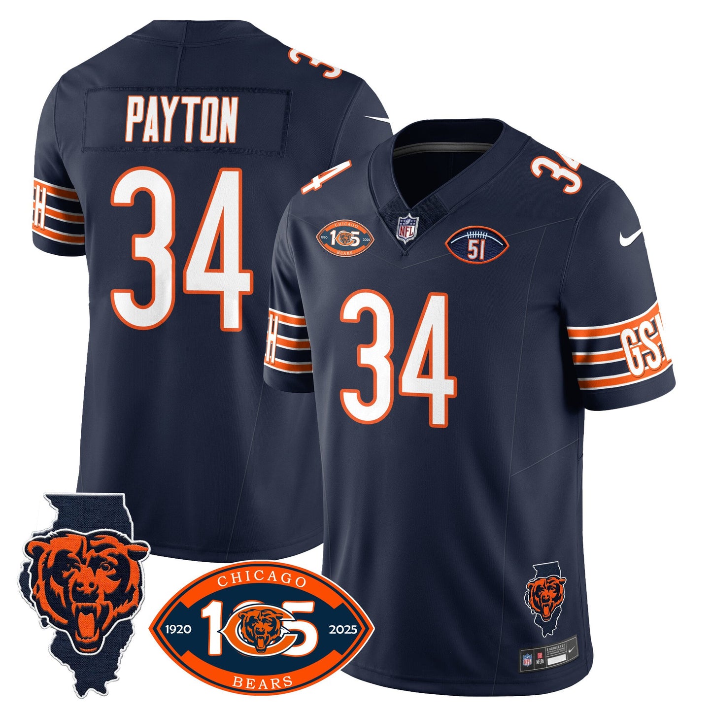 Bears 1920-2025 - The Bears Jersey - All Stitched