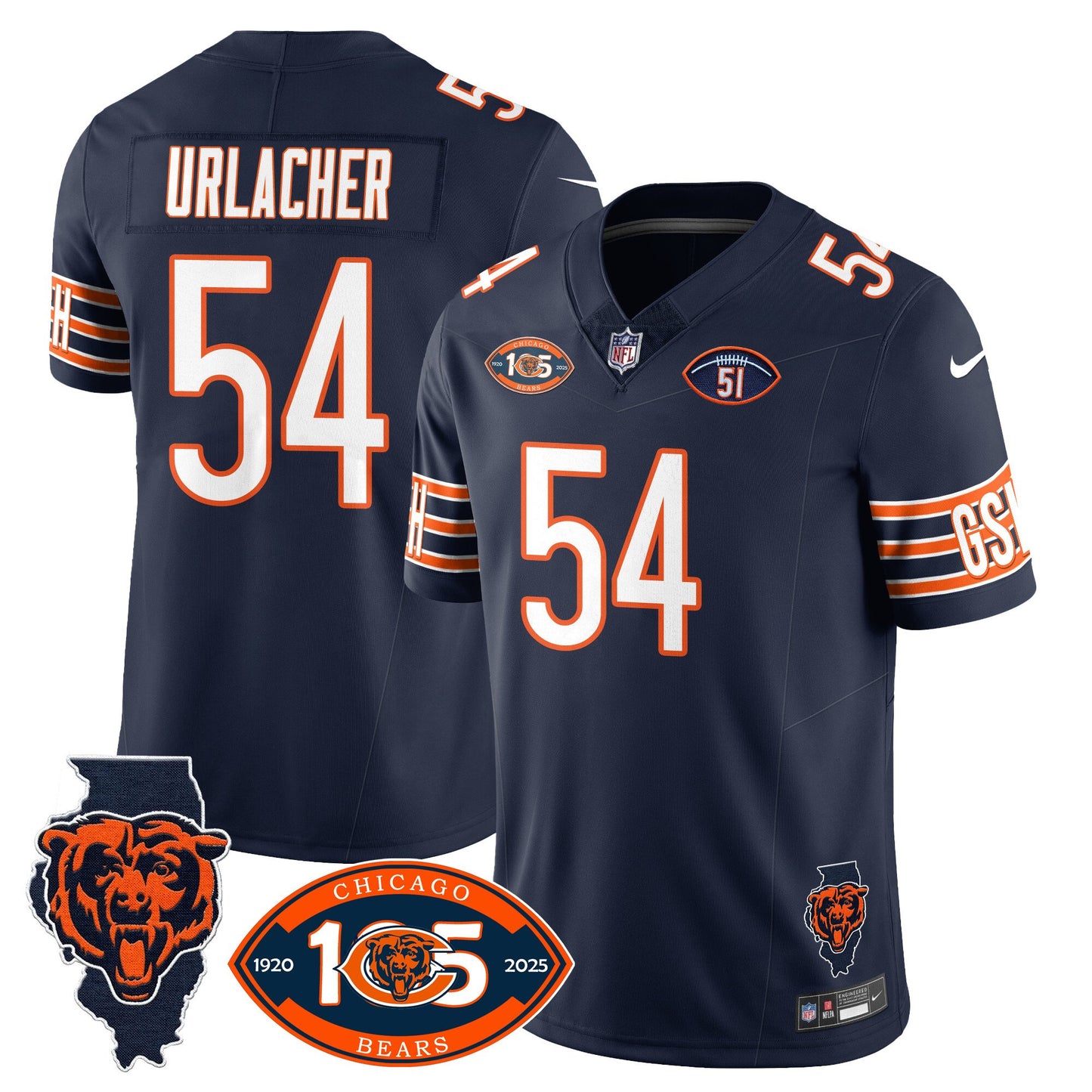 Bears 1920-2025 - The Bears Jersey - All Stitched